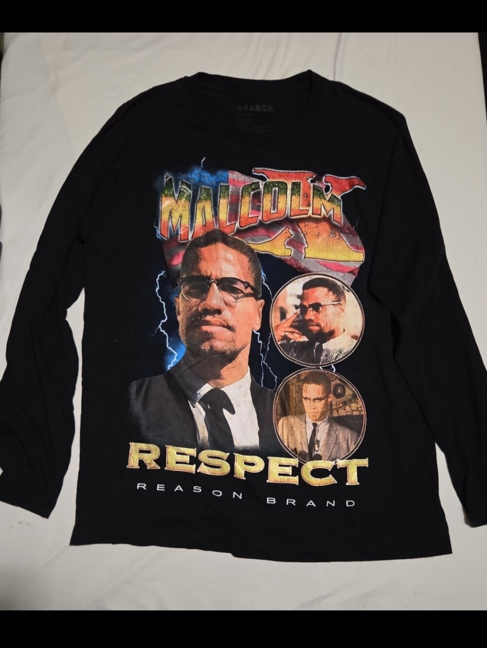 Reason mens large Malcolm respect long sleeve shirt #27